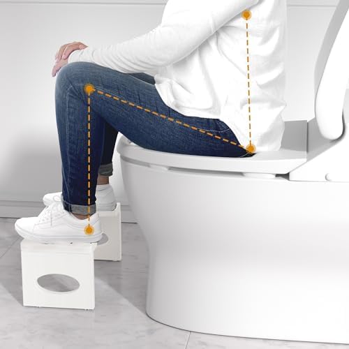 7-inch Bamboo Toilet Stool Foldable Step for Bathroom Eco-Friendly Design