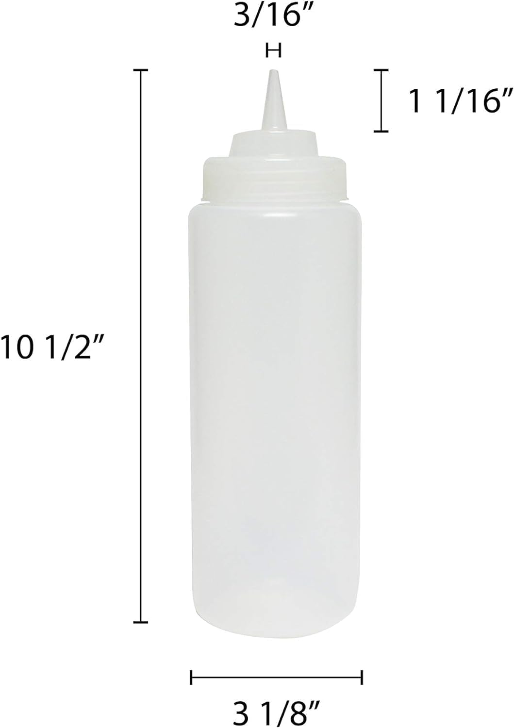 Set of 6 Squeeze Condiment Bottles 32oz Clear - Easy to Squeeze Professional Design