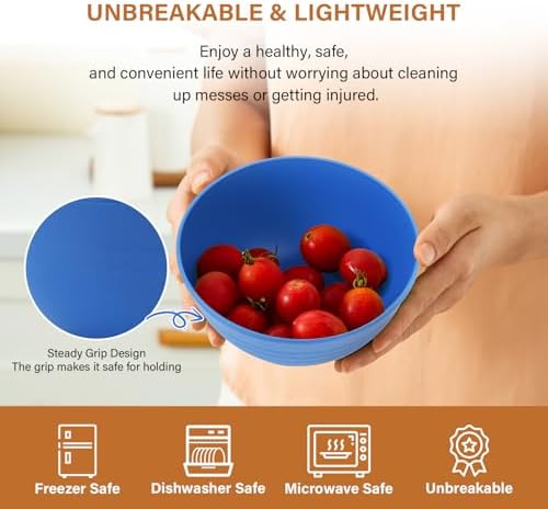 Homienly 26 Oz Wheat Straw Bowls Set of 6 Island