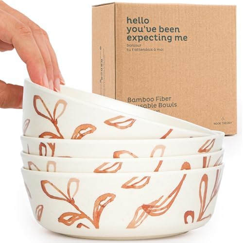 4-Piece Shatterproof Bamboo Bowls for Kids