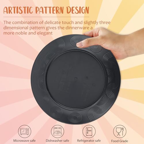 Organic Reusable Plastic Dinnerware Set with Wheat Straw