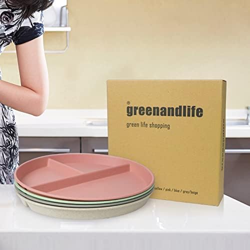 Sturdy Divided Plates with 4PCS Set