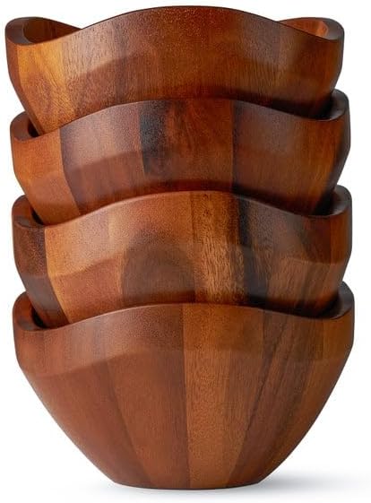 Nambe Acacia Wood Bowl Set for Dinner