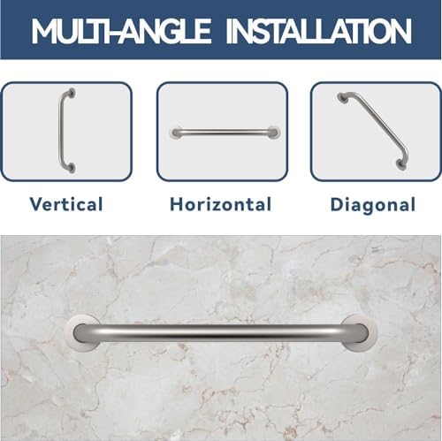 ELLOALLO 16-Inch Brushed Nickel Bathroom Grab Bar