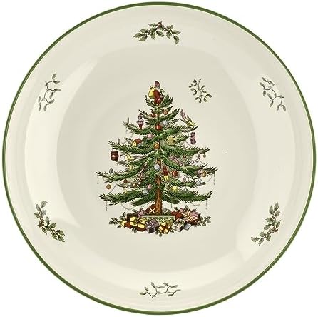 Spode Christmas Tree Pasta Bowl Large GreenBeige