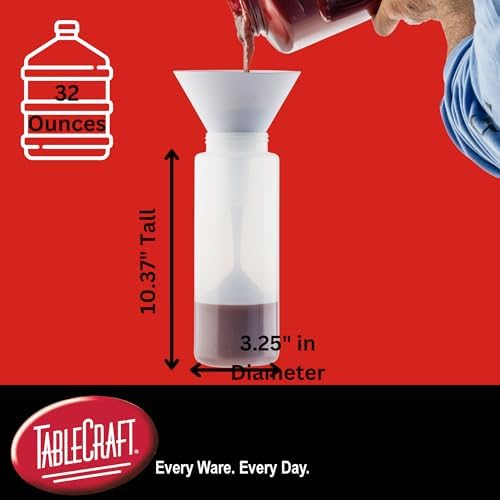 Tablecraft Plastic Condiment Squeeze Bottles - Durable Commercial Squeeze Bottles with 32 oz Capacity