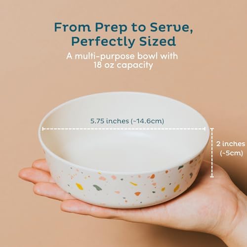 4-Piece Shatterproof Bamboo Bowls for Kids