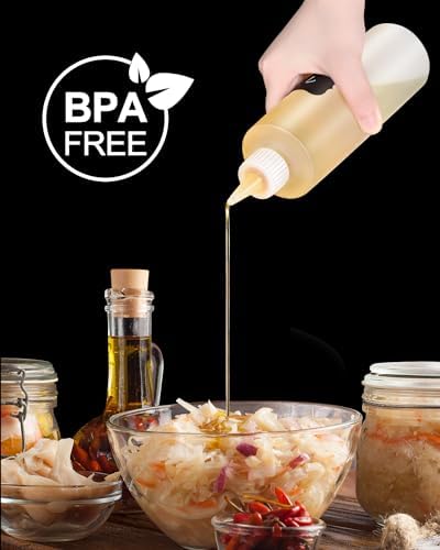 Sopito 6-Pack Squeeze Bottles for Condiments 8oz Leak-Proof BPA-Free