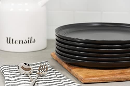 Matte Black Elegant 105-inch Dinner Plate Set of 6