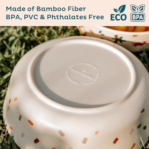 4-Piece Shatterproof Bamboo Bowls for Kids