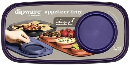 Dipware Tray with Collapsible Bowl for Appetizers