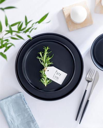 Matte Black Dinnerware Set for 32 pcs
