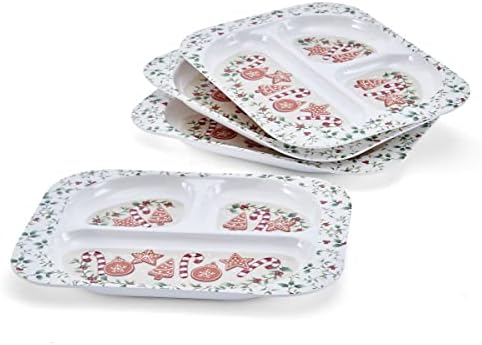 Melamine Child Size Dinner Trays Winterberry Design Set of 4
