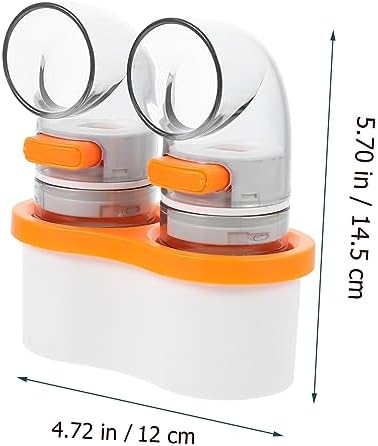 2pcs Transparent Salt Dispenser Jar with Activated Seasoning Holder 1