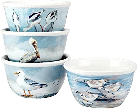 Certified International Shorebirds Set of 4 26 oz Ice Cream Bowls