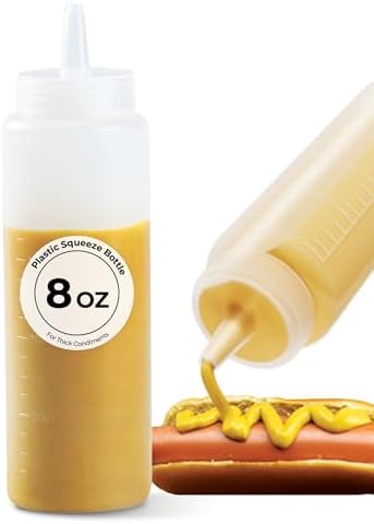 Restaurantware 8-Ounce Food Grade Condiment Squeeze Bottle Ergonomic Design