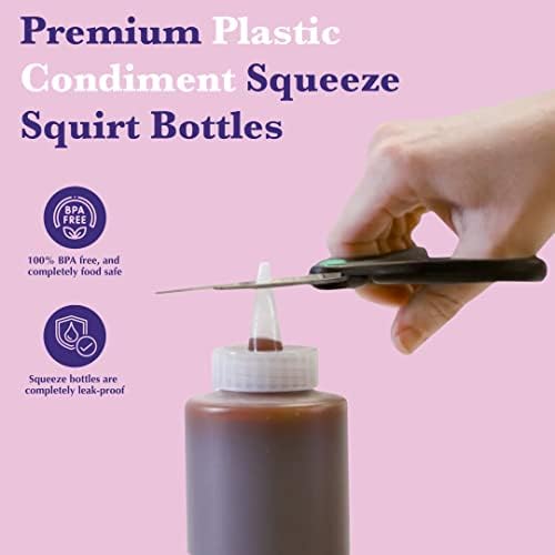 6-Pack Condiment Squeeze Bottles - Perfect for Salads Ketchup and More