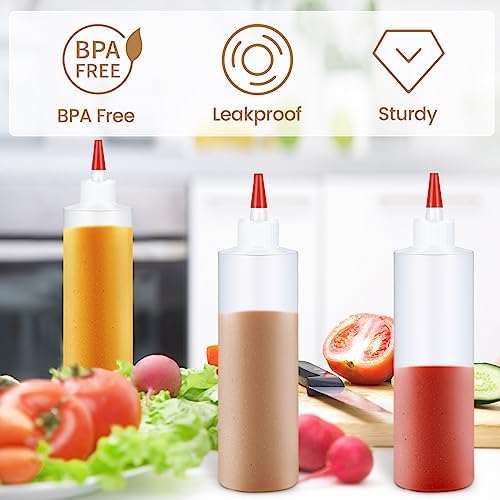 Yaomiao 30-Pack 16oz Squeeze Bottles for Condiments