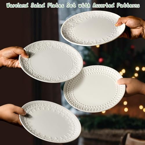 Elegant White Ceramic Salad Plates