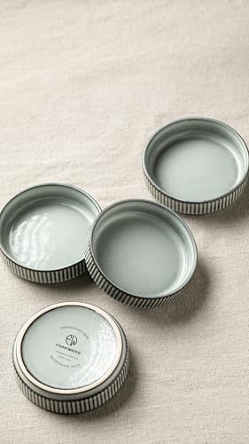 Smoky Blue Set of 6 Small Ceramic Dipping Bowls for Side Dishes
