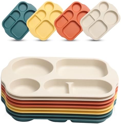 8-Piece Divided Plates Set for Kids Adults and Entertaining Use
