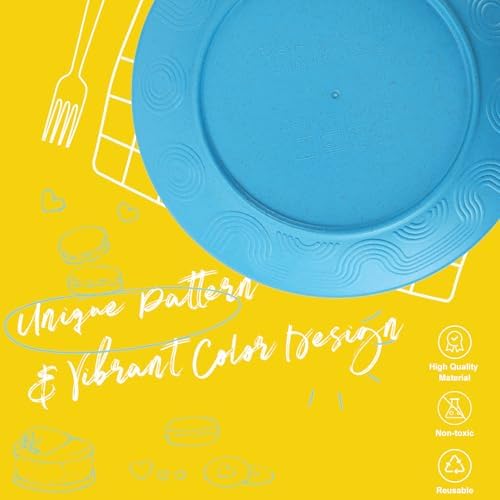 Homienly 9-inch Wheat Straw Dinner Plates Set of 6