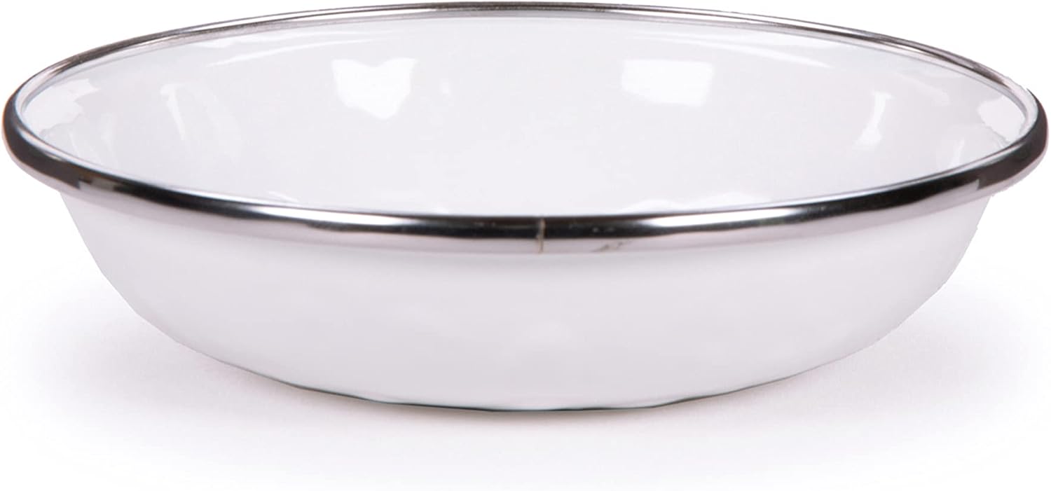 Golden Rabbit Solid White Dinnerware Set Lustrous Enamelware for Home Kitchen