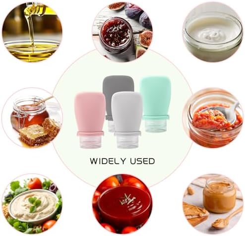 4Pcs Squeeze Salad Dressing Bottles MiniCondiment Containers for Kitchen Travel