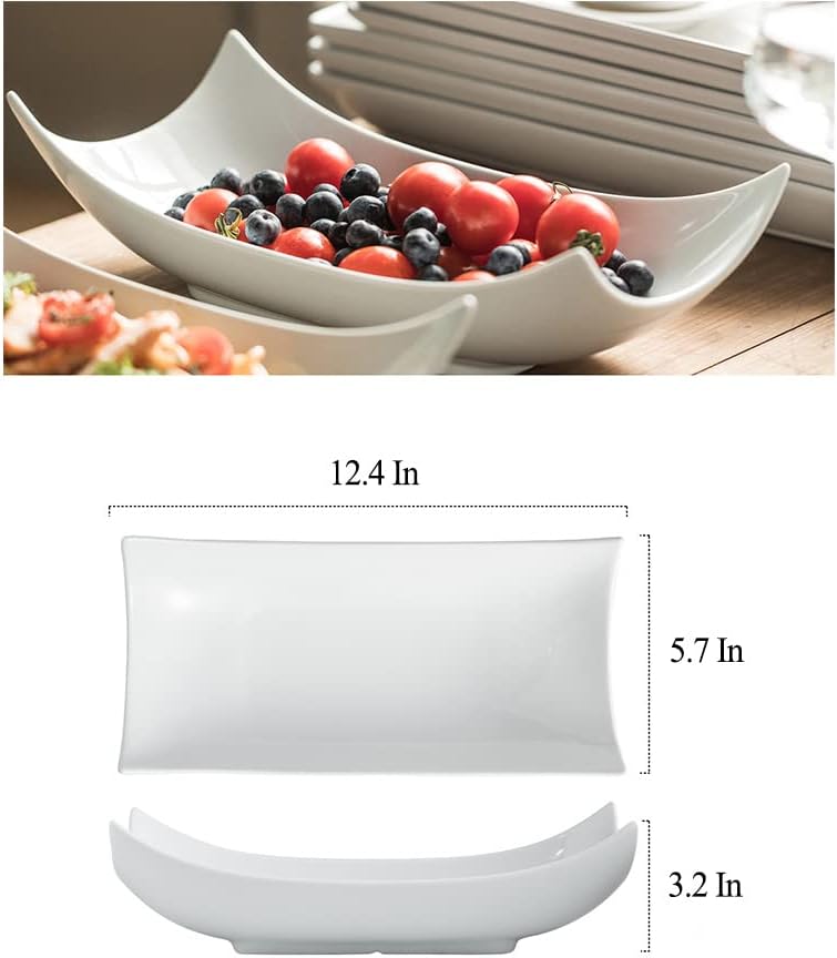 Gomakren 3-Piece Curved Porcelain Serving Bowl Set