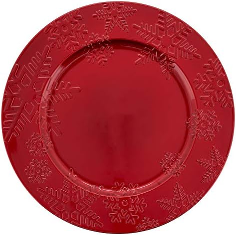 Fennco Styles Red Snowflake charger plates
