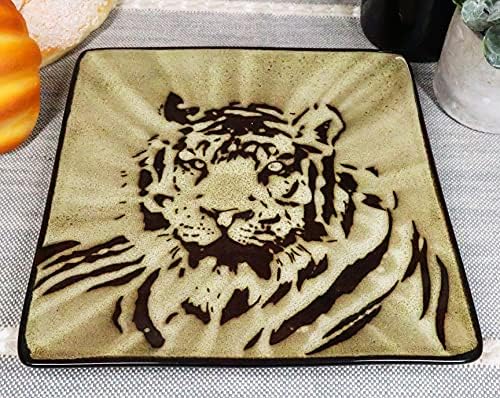 Ebros Gift Pack Tiger-Eyes 8 Ceramic Salad Plates