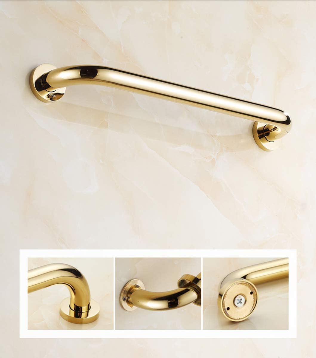 Sturdy 16-inch Gold-Finish Bathroom Grab Bar for Home Safety