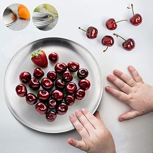 HaWare 6-Piece Stainless Steel Plates for Kids