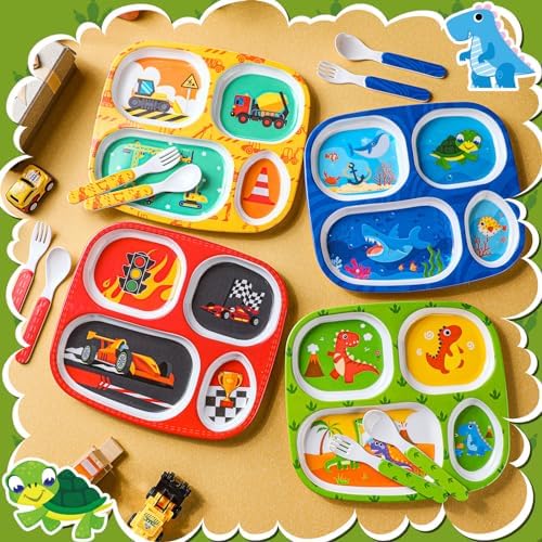 Hoolerry 4 Set Kids Dinner Plates
