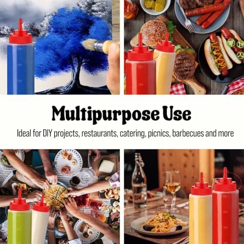 No-Spill Leak-Proof Condiment Squeeze Bottles - Perfect Choice for Kitchens
