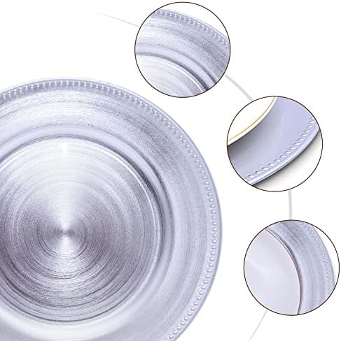 13 Inch Bead Charger Plates 10PCS Set Metallic Silver