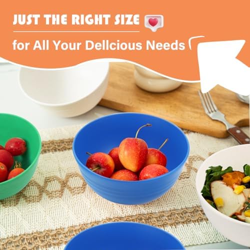 Homienly 26 Oz Wheat Straw Bowls Set of 6 Island
