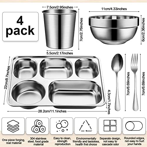 Perfect 20-Piece Stainless Steel Dinnerware Set for Home Kitchen