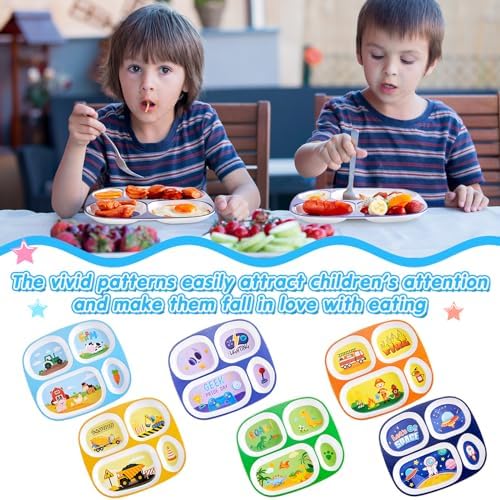 Hushee 6 Pcs 94 x 82 Inch Dinner Plate for Kids