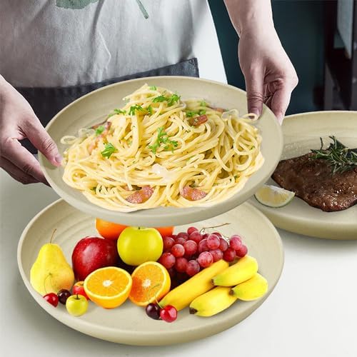 Sustainable wheat straw dinner plates set of 8 BPA-free lightweight and reusable