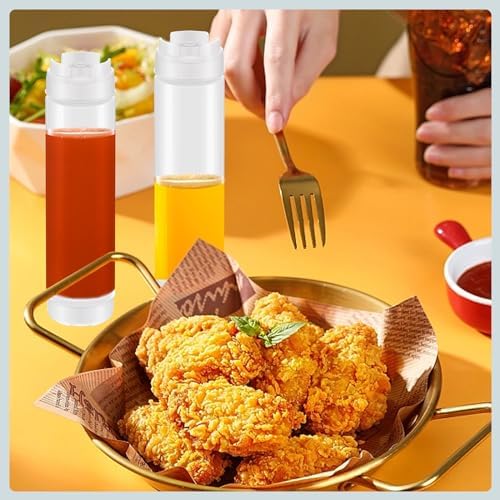 Error-Proof 6-Piece Squeeze Bottle Set - Invertible 16oz Condiment Dispenser