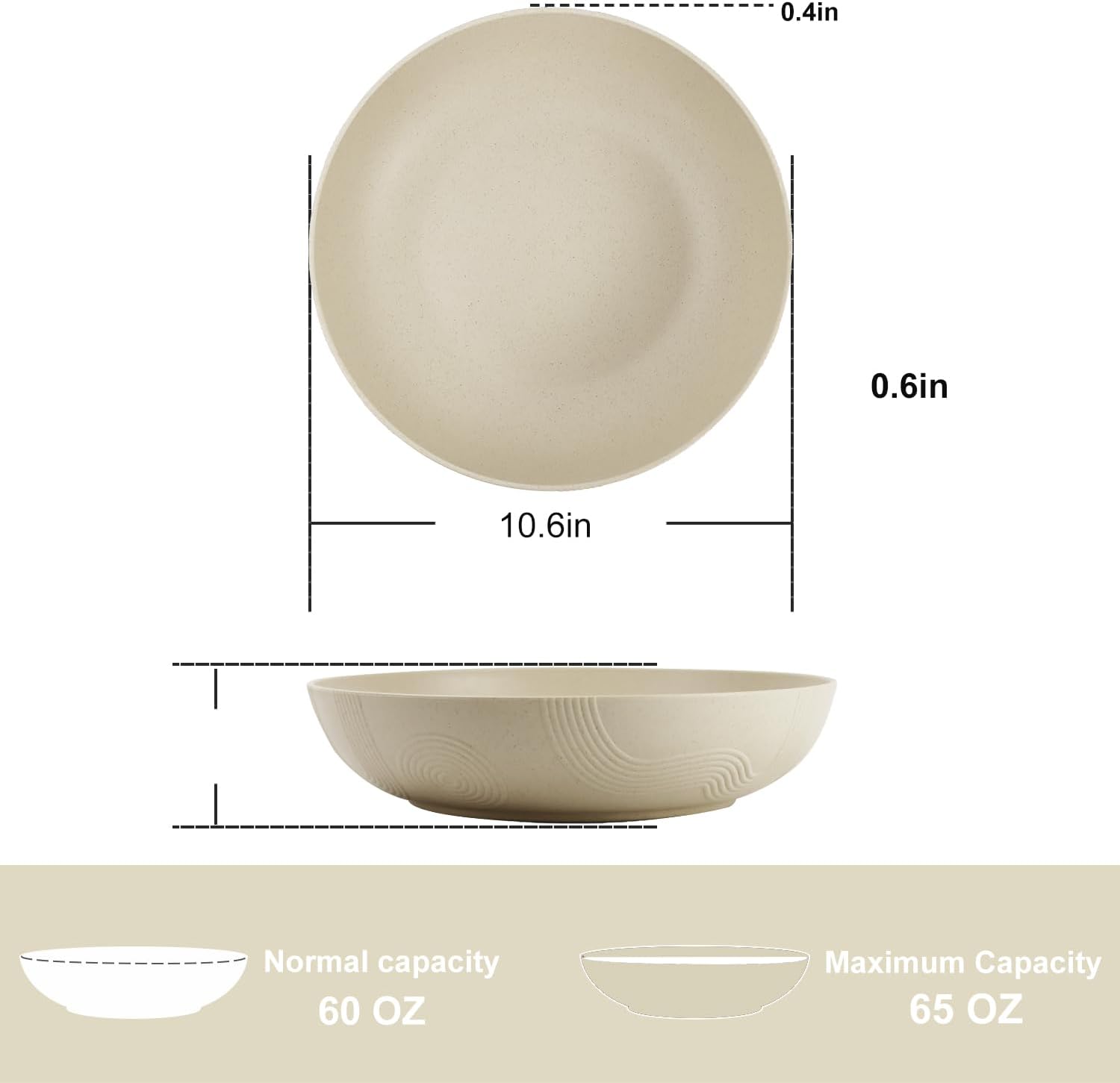 Gourmet-Premium 10-inch Large Plastic Bowl Set
