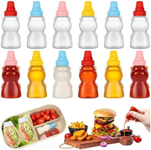 Deluxe Mini Condiment Bottles for Lunch Travel and Kids