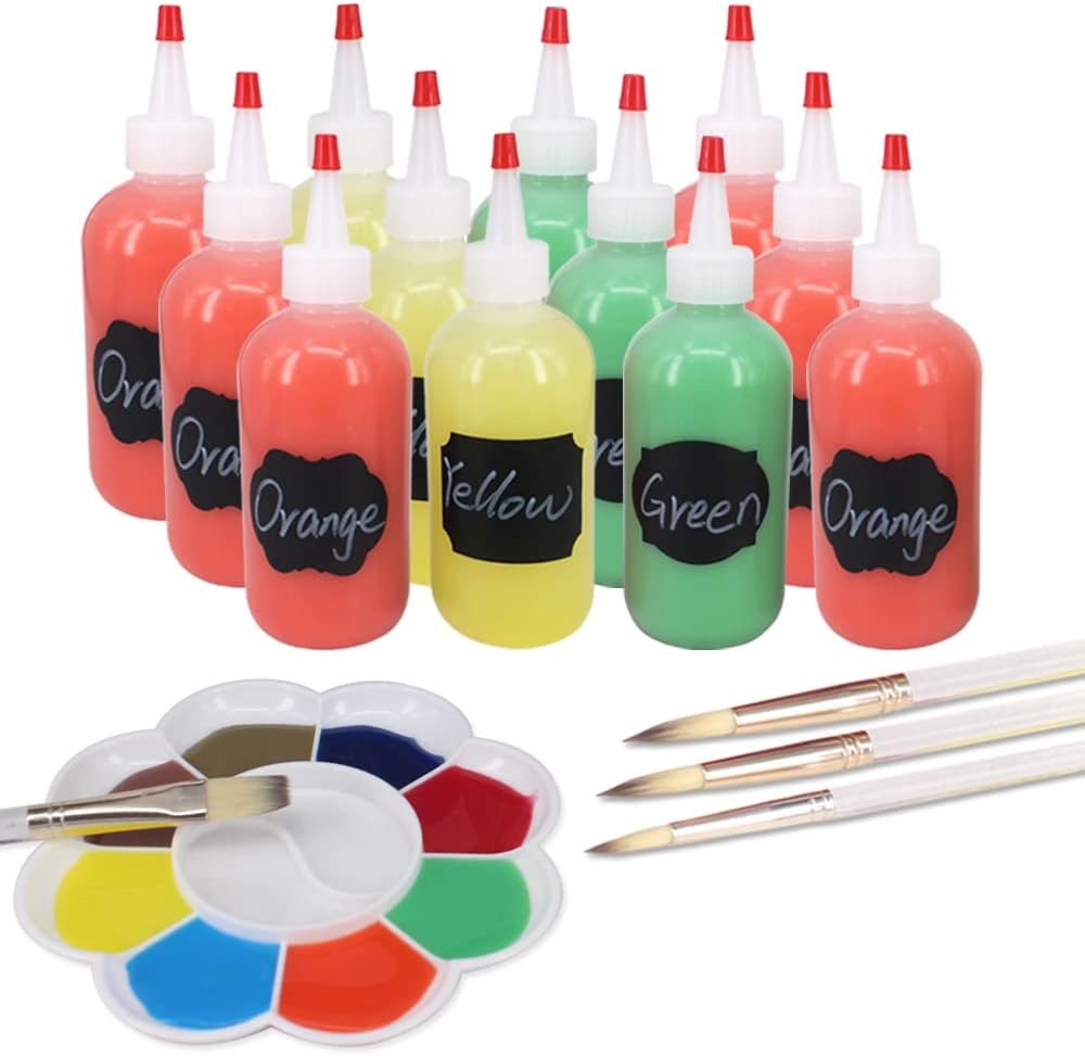12-Pack Squeeze Bottles with Red Tip Caps