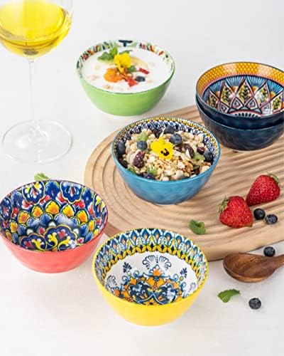Vibrant Bohemian Ceramic Snack Bowls Set