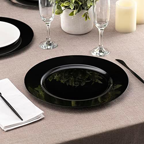 Elegant disposable charger plates 13 black