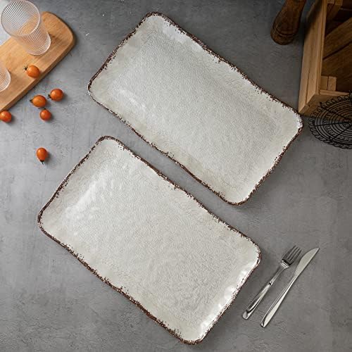 Vibrant Rustic Melamine Serving Platter Set
