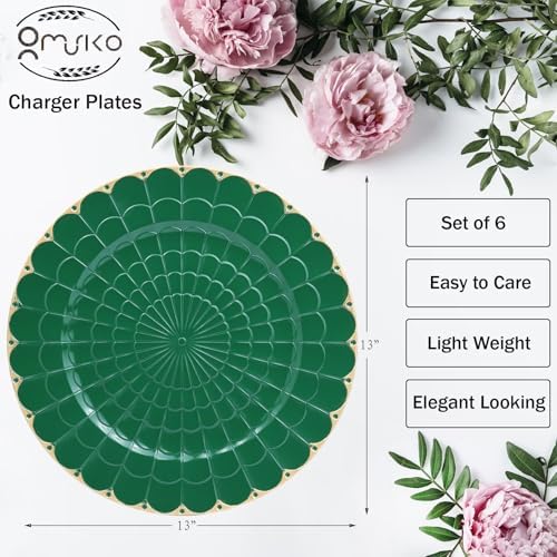 Omuriko Green Charger Plates Set of 6