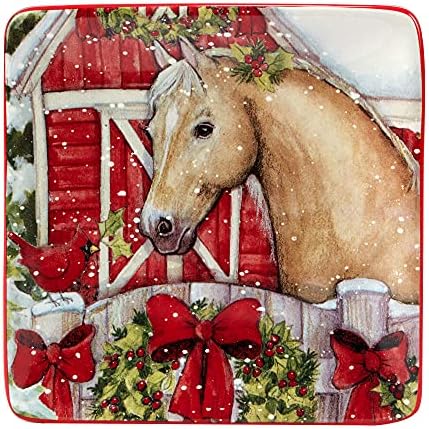Homestead Christmas Dinner Plates for Entertaining Holidays