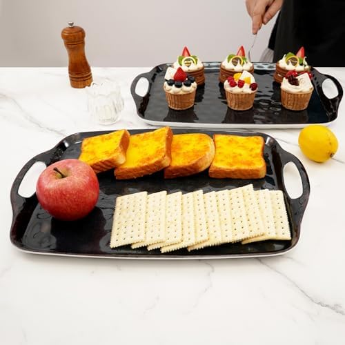 Large Melamine tray with handles for serving food